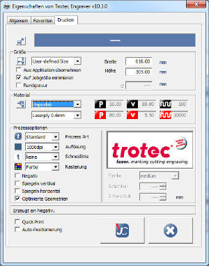 Trotec job control где лежат задания